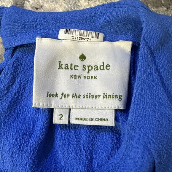 Kate Spade Carlie Elastic Waist Crepe Mini Sheath‎ Dress Blue Size 2 - Picture 3 of 10